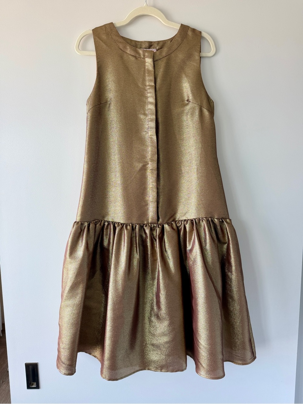 Buru Warm Gold Drop Waist Dress Size S